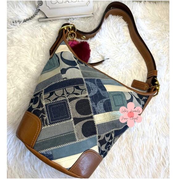 Coach Handbags - y2k Rare COACH Denim Leather Patchwork Shoulder Bag Crossbody